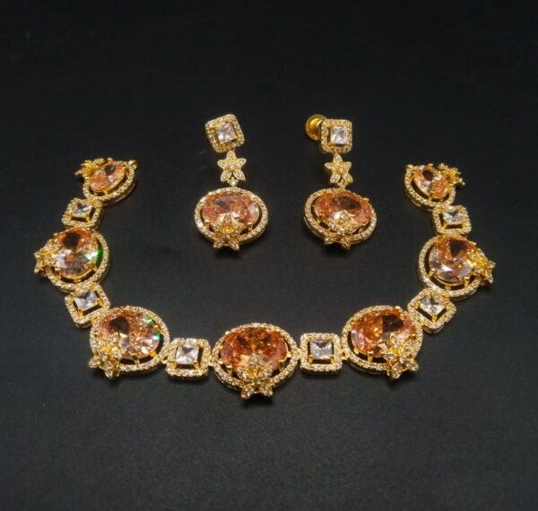 Diamond cut real stone neckless