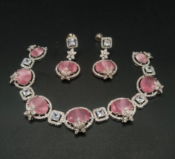 Diamond cut real stone neckless
