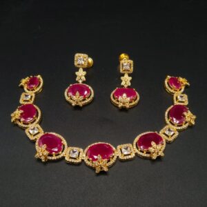 Diamond cut real stone neckless