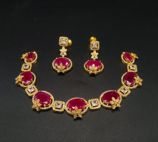 Diamond cut real stone neckless