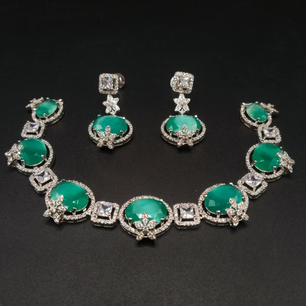 Diamond cut real stone neckless