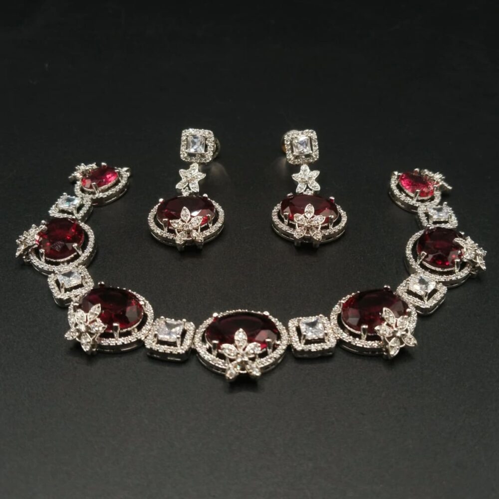 Diamond cut real stone neckless