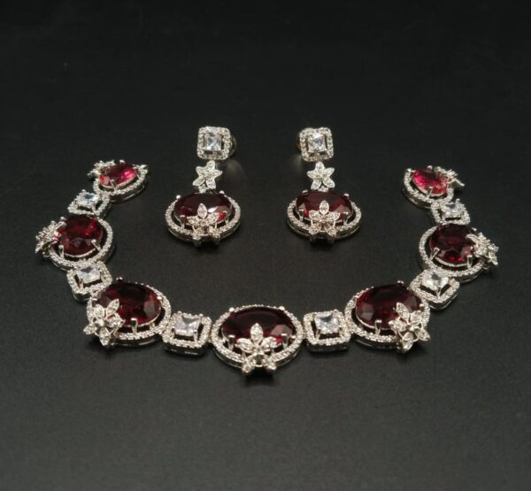 Diamond cut real stone neckless