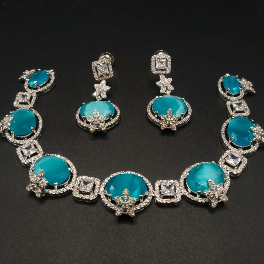Diamond cut real stone neckless