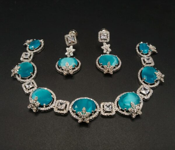 Diamond cut real stone neckless