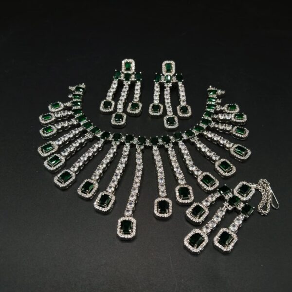 Diamond cut real stone down necklace