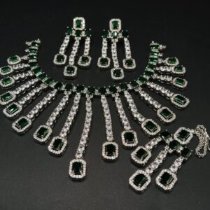 Diamond cut real stone down necklace