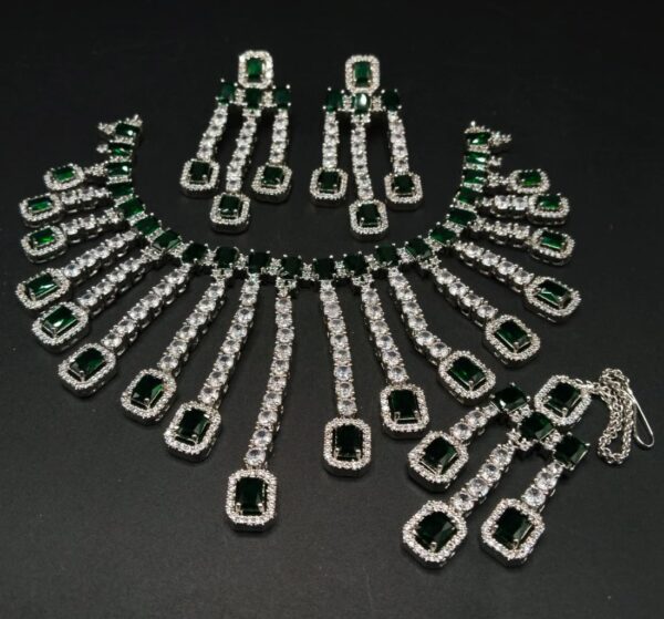 Diamond cut real stone down necklace