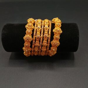 One Caret "Gokhru" Floral Kangan & Bangle Set (6-Piece)