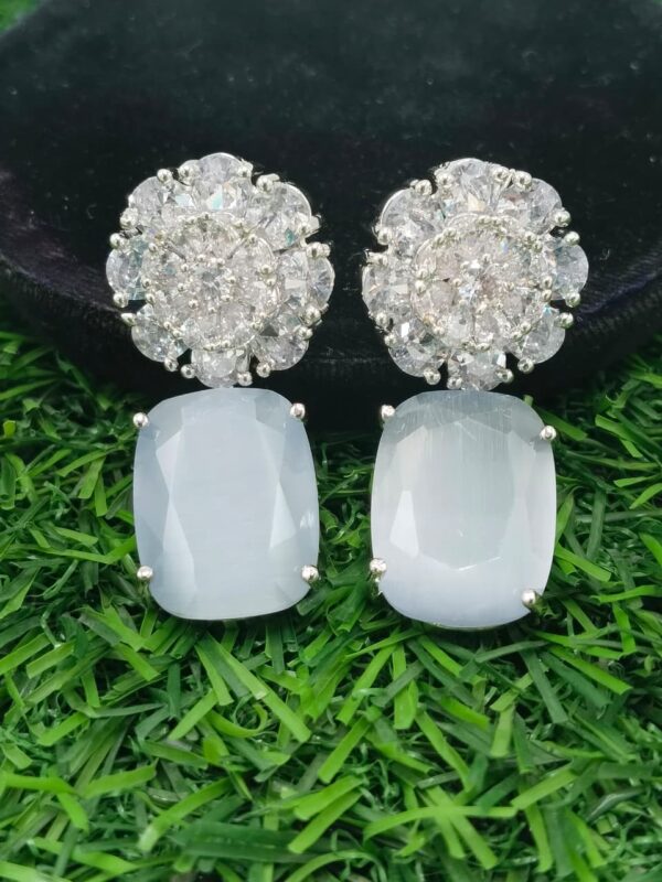 Diamond cut real stone down necklace