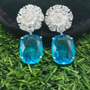 Diamond cut real stone down necklace
