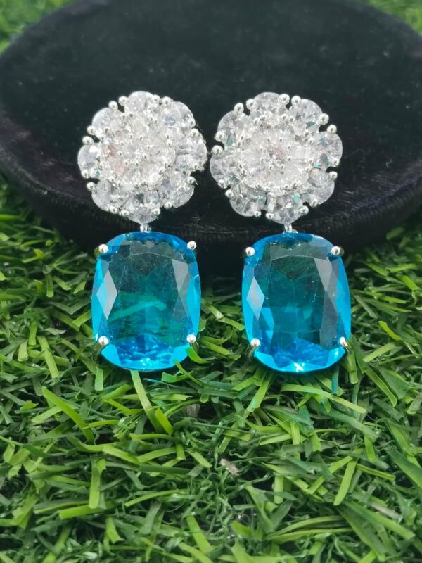 Diamond cut real stone down necklace