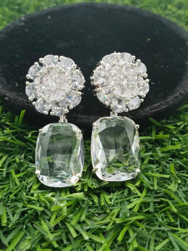 Diamond cut real stone down necklace
