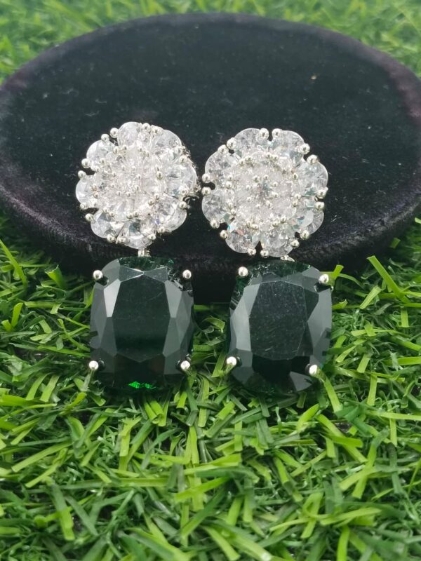 Diamond cut real stone down necklace