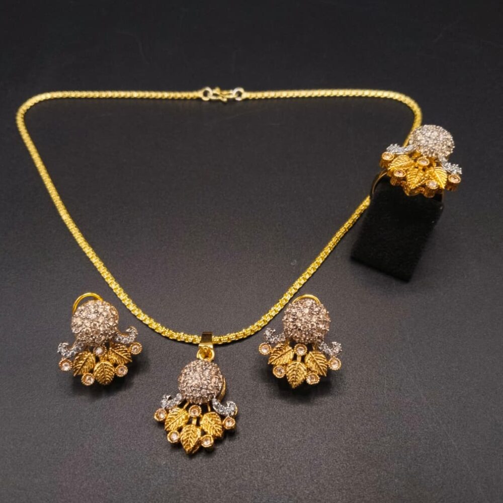 Royal Crimson Floral Bouquet Jewelry Set