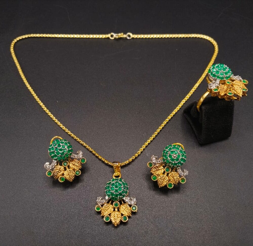 Royal Crimson Floral Bouquet Jewelry Set