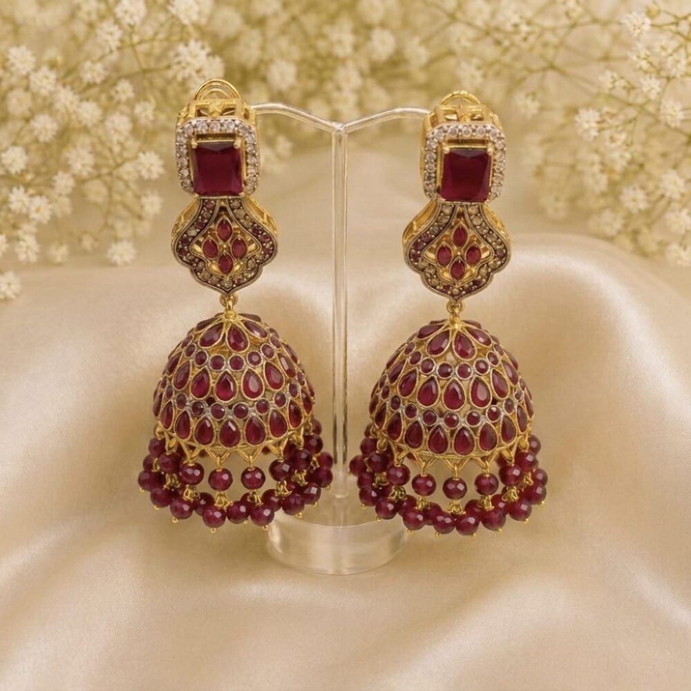 Casting original stone high quality jhumka