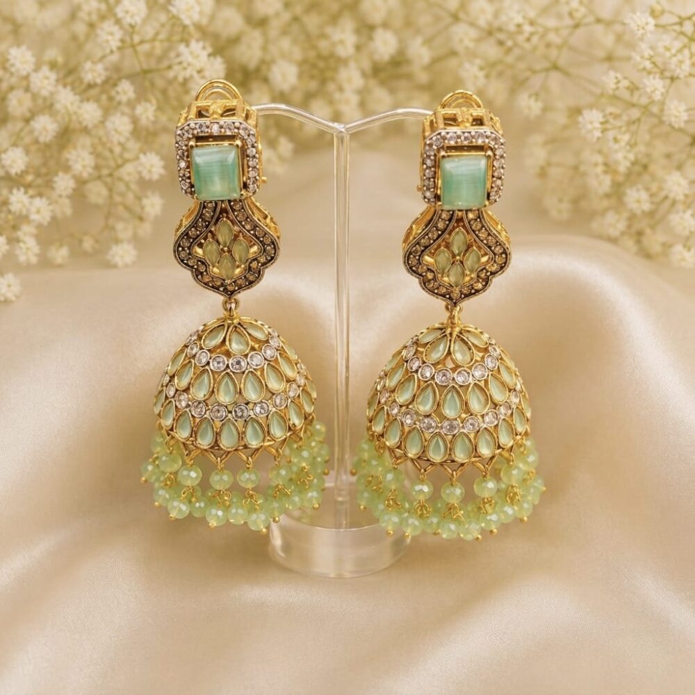 Casting original stone high quality jhumka