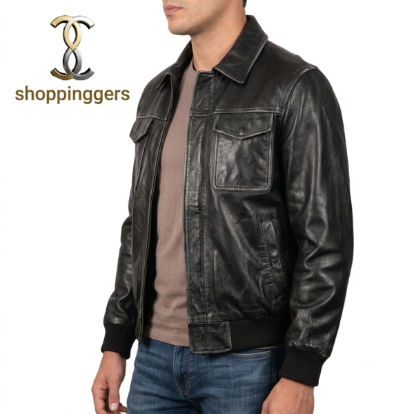 Leather Bomber Jacket