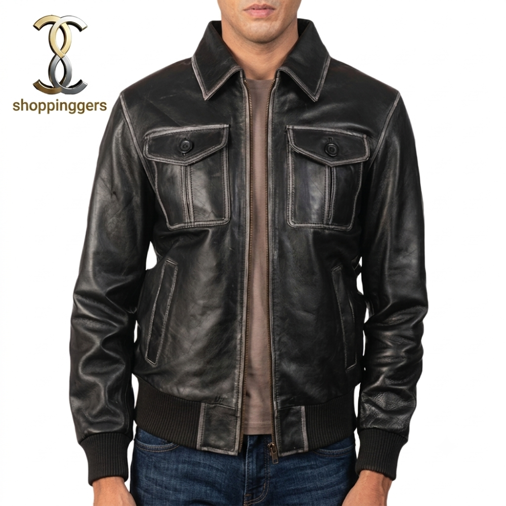 Leather Bomber Jacket