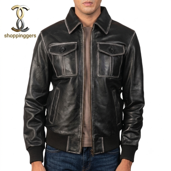 Leather Bomber Jacket