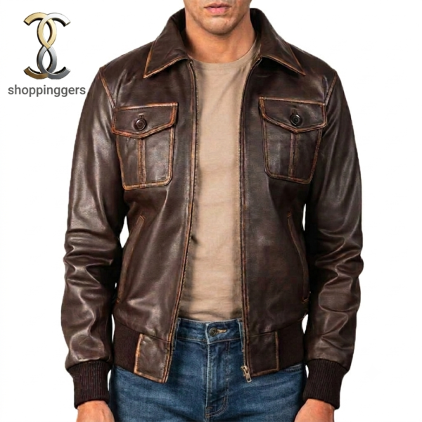 Leather Bomber Jacket